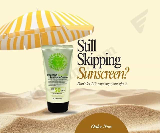 3W Clinic Intensive Green Tea Sunblock Cream SPF 50+ PA+++